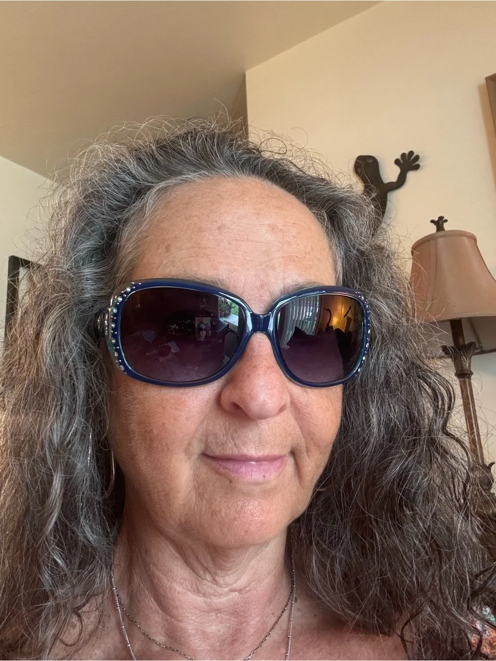 South Pole Oversized Sunglasses w Rhinestone Trim & Chainlink Temples